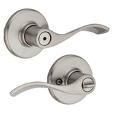 Kwikset 300BL 15 6AL Privacy Lever, Turnbutton Lock, Satin Nickel, Zinc, Residential, 3 Grade, Reversible Hand