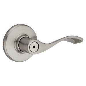 Kwikset 300BL 15 6AL Privacy Lever, Turnbutton Lock, Satin Nickel, Zinc, Residential, 3 Grade, Reversible Hand