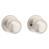 Kwikset 200CV 15 CP Passage Knob, Knob Handle, Zinc, Satin Nickel, 2-3/8 to 2-3/4 in Backset, 2-1/4 in Strike