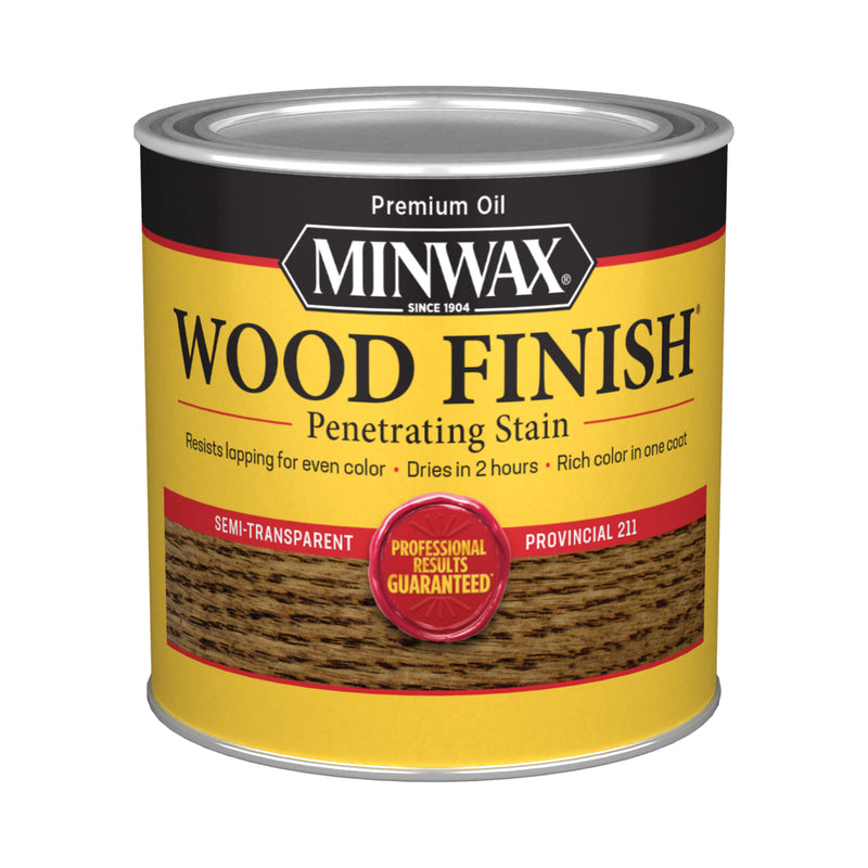 Minwax Wood Finish Semi-Transparent Provincial Oil-Based Penetrating Wood Stain 1/2 pt, Pack of 4