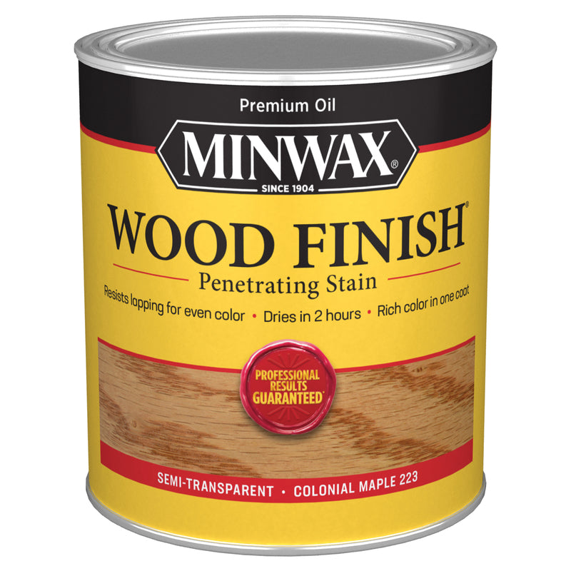 Minwax Wood Finish Semi-Transparent Colonial Maple Oil-Based Penetrating Wood Stain 1 qt, Pack of 4