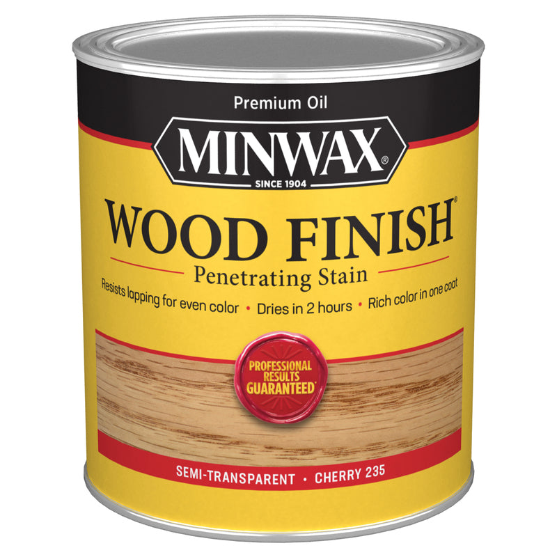 Minwax Wood Finish Semi-Transparent Cherry Oil-Based Penetrating Wood Stain 1 qt, Pack of 4