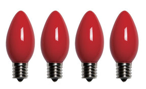 Santas Forest 27982 Filament Bulb, C9 Lamp Base, Red, Pack of 25