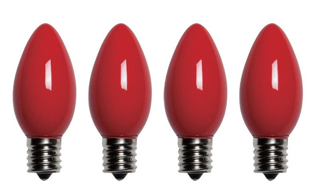 Santas Forest 27982 Filament Bulb, C9 Lamp Base, Red, Pack of 25