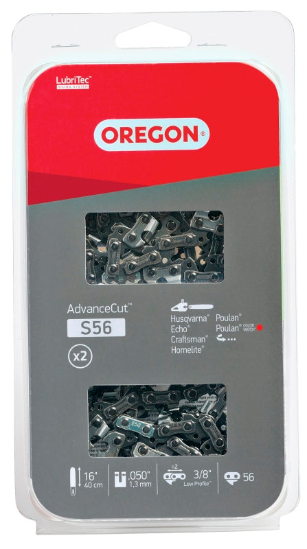 Oregon S56T Chainsaw Chain, For: Craftsman Models Beginning in 358, Echo CS, Homelite Ranger Model Chainsaws, 0.05