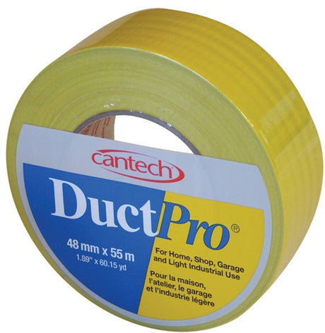 Cantech DUCTPRO 39705 Duct Tape, 55 m L, 48 mm W, Polyethylene Backing, Yellow