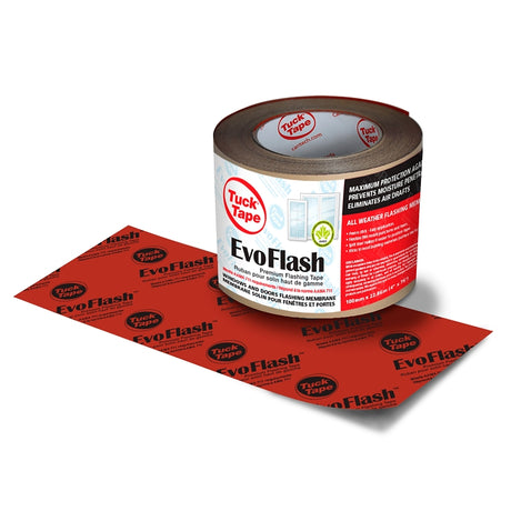 Cantech 505-02 Flashing Tape, 22.86 m L, 100 mm W, Polypropylene Backing, Red