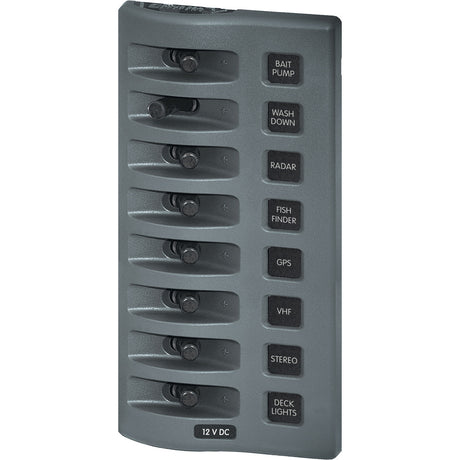 PANEL WD SWITCH ONLY 8POS GRAY