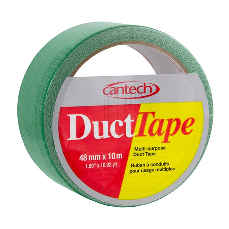 Cantech 39300 393074810 Duct Tape, 10 m L, 48 mm W, Polyethylene Backing, Green