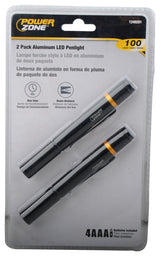 PowerZone 12245 Penlight, AAA Battery, LED Lamp, 100 Lumens, 30 m Beam Distance, 4 hrs Run Time, Black