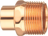Nibco U6042 Series W01310T Pipe Adapter, 1/2 in, FTG x MPT, Copper, 722 psi Pressure