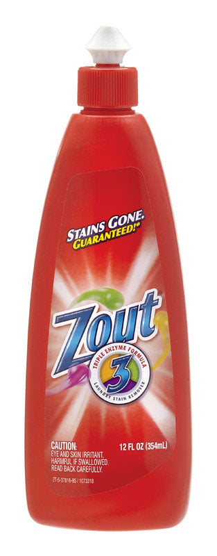Zout No Scent Laundry Stain Remover Liquid 12 oz, Pack of 12