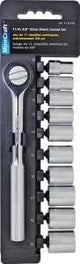 Vulcan 13PC-3M Socket Set, Chrome Vanadium Steel, Chrome