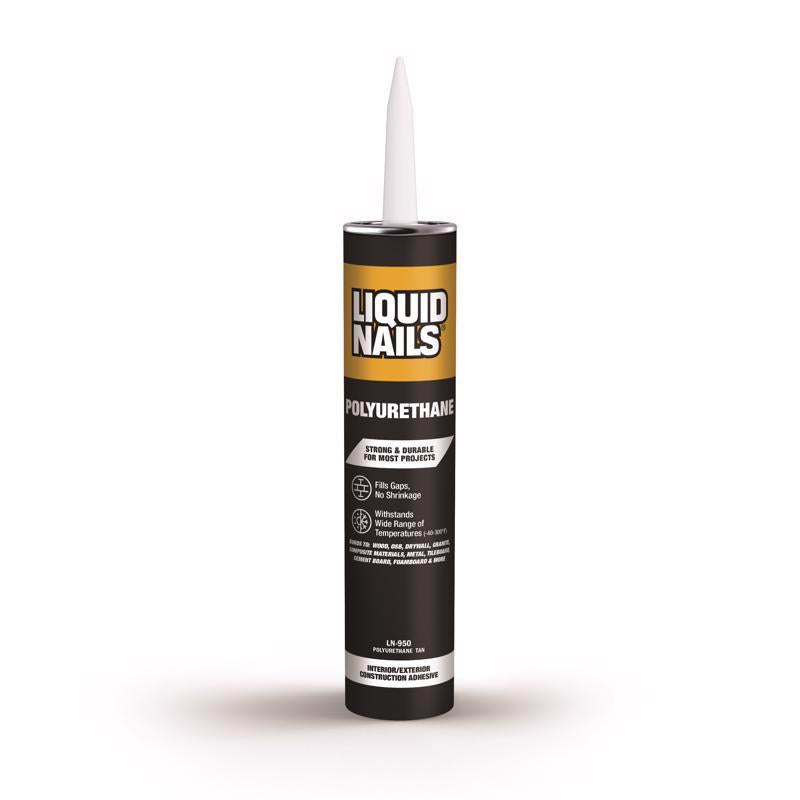 Liquid Nails Polyurethane Polyurethane Construction Adhesive 10 oz, Pack of 12