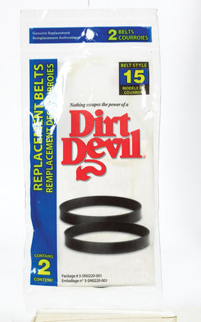 Dirt Devil Vacuum Belt For ultra corded hand vacuums 2 pk Style 15