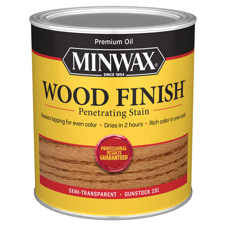 Minwax Wood Finish Semi-Transparent Gunstock Oil-Based Penetrating Wood Stain 1 qt, Pack of 4