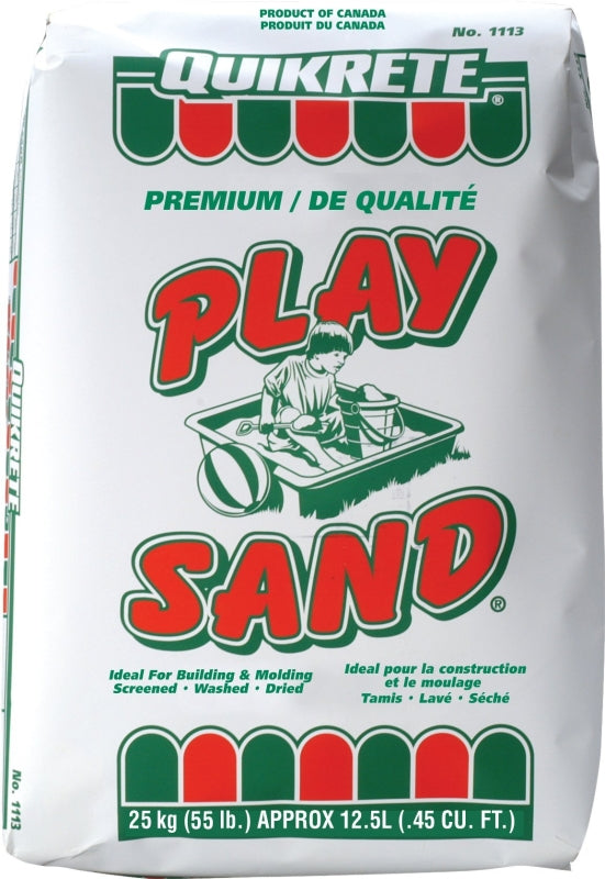 Quikrete 1113-25 Premium Play Sand, Granular, 25 lb Bag, Tan/White, Pack of 48