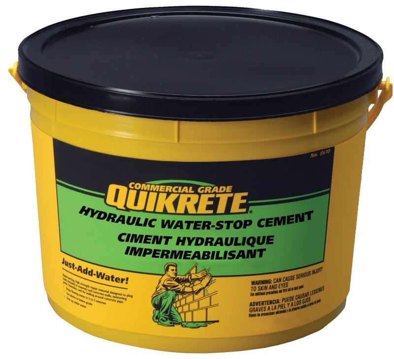 Quikrete 112612 Hydraulic Waterstop Cement, Gray/Gray Brown, Granular, 4.5 kg Pail, Pack of 4