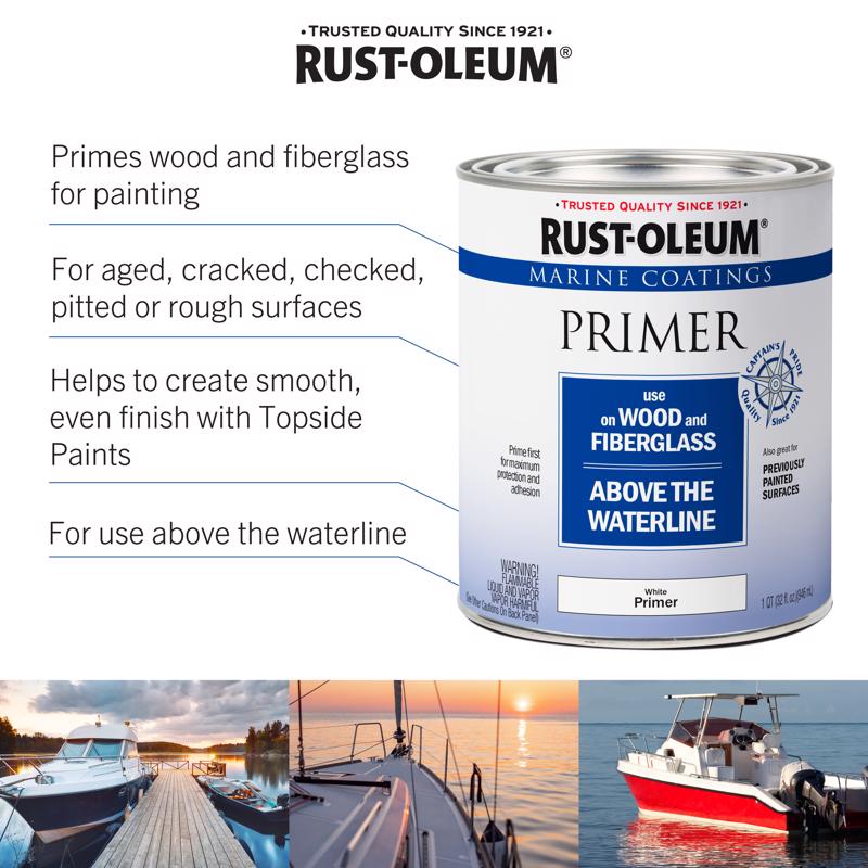 Rust-Oleum Marine Coatings Wood & Fiberglass White Primer 1 qt