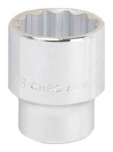 Vulcan MT-SS6044 Drive Socket, 1-3/8 in Socket, 3/4 in Drive, 12-Point, Chrome Vanadium Steel, Chrome