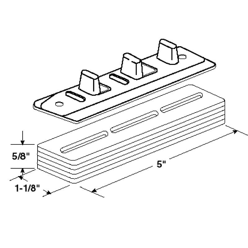 Prime-Line N 6661 Closet Door Guide, Plastic/Steel, White, Floor