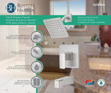 Boston Harbor F12A0006NP Faucet Tub-Shower, Fixed-Mount Showerhead, 1.75 gpm Showerhead, 1-Spray Setting, 2, 3-Handle