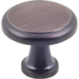 Hardware Resources K997BORB-4 Cabinet Knob, Traditional, 1-3/16 in Dia, Zinc, Brushed Oil-Rubbed Bronze, 4/PK