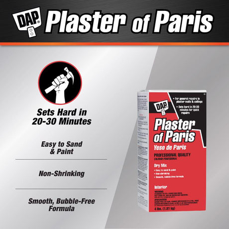 DAP White Plaster of Paris 4 lb, Pack of 6