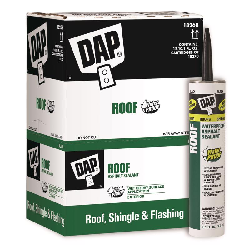 DAP Low Luster Black Asphalt Roof Sealant 10.1 oz, Pack of 12