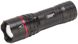 PowerZone 12093 Tactical Flashlight, AAA Battery, LED Lamp, 500 Lumens, 140 m Beam Distance, 2.5 hr Run Time, Black/Red