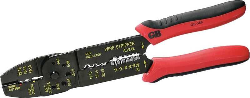 Gardner Bender GS-366 Wire Stripper, 22 to 10 AWG Wire, 20 to 8 AWG Solid, 22 to 10 AWG Stranded Stripping, 9-1/4 in OAL