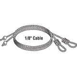 Prime-Line GD 52183 Aircraft Cable, 1/8 in Dia, 8 ft 6 in L, 2155 lb Working Load, Carbon Steel, Galvanized