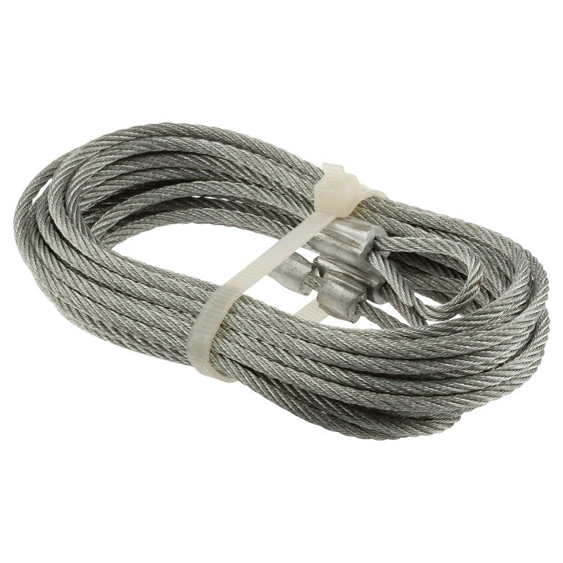 Prime-Line GD 52183 Aircraft Cable, 1/8 in Dia, 8 ft 6 in L, 2155 lb Working Load, Carbon Steel, Galvanized