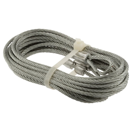 Prime-Line GD 52183 Aircraft Cable, 1/8 in Dia, 8 ft 6 in L, 2155 lb Working Load, Carbon Steel, Galvanized