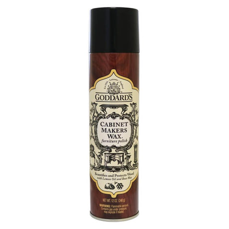 Goddard's Cabinet Makers Wax Lemon Scent Fine Furniture Cleaner and Polish 12 oz Spray, Pack of 6