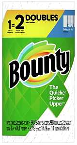 Bounty 66539 Double Roll Paper Towel, 2-Ply, White, 1/PK, Pack of 24