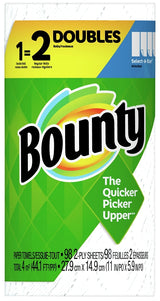 Bounty 66539 Double Roll Paper Towel, 2-Ply, White, 1/PK, Pack of 24