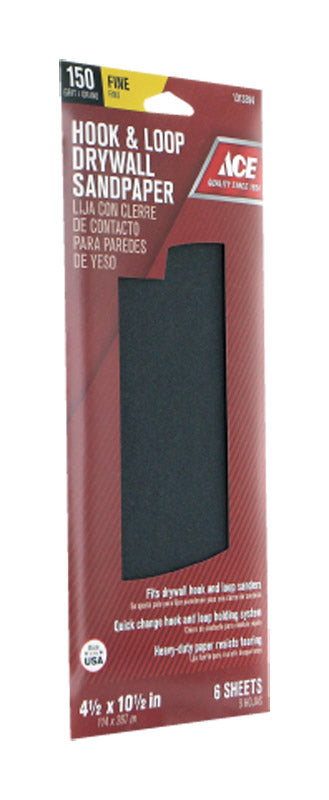 Ace 10-1/2 in. L X 4-1/2 in. W 150 Grit Silicon Carbide Drywall Sanding Sheet 6 pk, Pack of 5