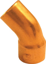 Nibco C6062 Series W01415D Pipe Elbow, 1-1/2 in, FTG x Sweat, 45 deg Angle, Copper, 408 psi Pressure