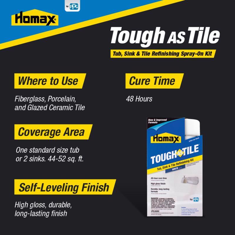 Homax Tough As Tile Gloss White Bathtub and Tile Refinishing Kit 32 oz