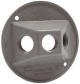 Hubbell 5197-5 Cover, Cluster, Lampholder, 4-1/8 in Dia, 4-1/8 in W, Round, Metal, Gray, Powder-Coated, 6/CD