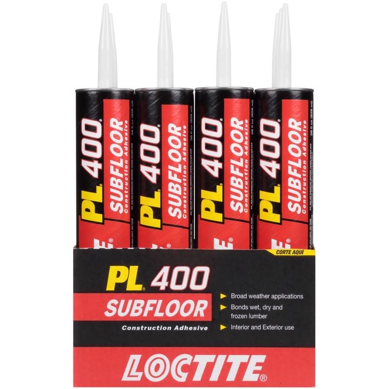 Loctite PL 400 Subfloor Adhesive Synthetic Rubber Subfloor Construction Adhesive 28 oz, Pack of 12