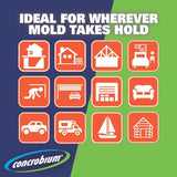 Concrobium 025-001 Mold Control, 1 gal, Liquid, Odorless, Clear, Pack of 4