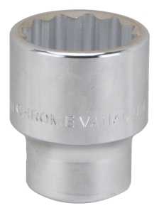 Vulcan MT-SM6034 Drive Socket, 34 mm Socket, 3/4 in Drive, 12-Point, Chrome Vanadium Steel, Chrome