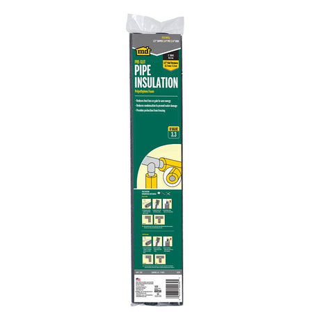 M-D 50230 Tube Pipe Insulation, 3 ft L, Polyethylene, Black, 5/8 in Pipe, Pack of 24