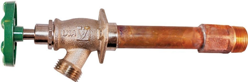 Arrowhead Brass 455-10LF Frost-Free Standard Wall Hydrant, 1/2, 3/4 x 3/4 in Connection, FIP/MIP x Male Hose, Satin