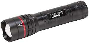 PowerZone 12098 Tactical Flashlight, AA Battery, LED Lamp, 700 Lumens, 150 m Beam Distance, 5 hr Run Time, Black