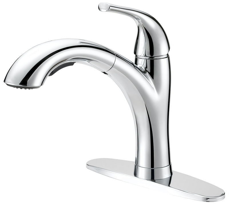 Boston Harbor TOBI21040009CP Pull-Out Kitchen Faucet, 1.8 gpm, 1-Faucet Handle, 1, 3-Faucet Hole, Metal/Plastic