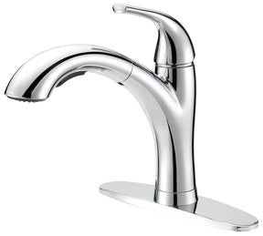 Boston Harbor TOBI21040009CP Pull-Out Kitchen Faucet, 1.8 gpm, 1-Faucet Handle, 1, 3-Faucet Hole, Metal/Plastic