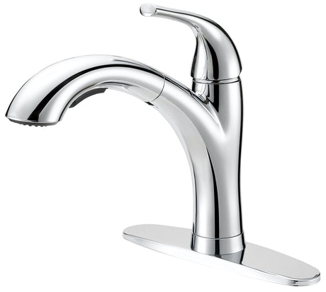 Boston Harbor TOBI21040009CP Pull-Out Kitchen Faucet, 1.8 gpm, 1-Faucet Handle, 1, 3-Faucet Hole, Metal/Plastic